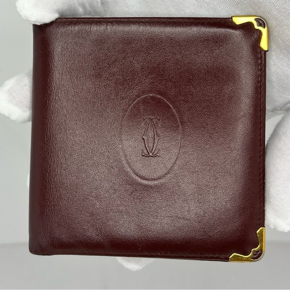 ♥️Cartier Mast Line Bordeaux Leather Bi-Fold Wallet | PRELOVED!!♥️ - Picture 1 of 7